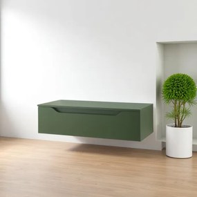 Cassetto da bagno sospeso 100 cm Verde Opaco - GIGLIO