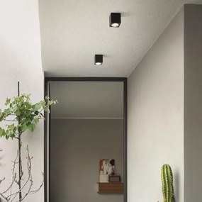 Plafoniera NEVADA 9x10 cm per esterni LED in alluminio Nero