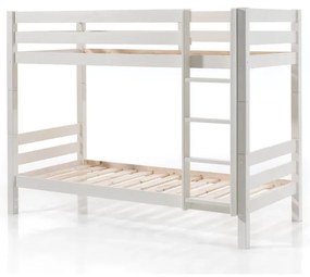 Letto a castello bianco in legno di pino con spazio di archiviazione PINO - Vipack