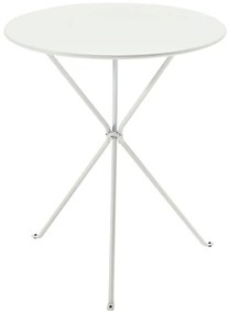 Tavolo da pranzo per giardino Gueridon OASI BY EMU in ferro con piano in acciaio bianco per 2 persone Ø 60 cm