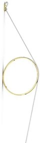 Flos Wirering Lampada da parete H.208 cm a luce indiretta con dimmer e Cavo bianco/Anello Oro