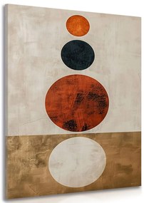 Quadro su tela – Japandi con cerchi moderni