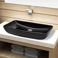 Lavandino da bagno in ceramica nera rettangolare cod mxl 43451