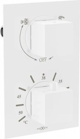 Mexen Cube miscelatore termostatico per vasca-doccia a 2 uscite, bianco - 77502-20