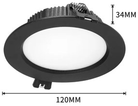 Immax NEO 07296L - Downlight LED dimmerabile da incasso / LED 12W / 230V / Wi-Fi / Ø 12 cm / nero