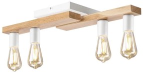 Lampadario a plafone MATTE 4xE27/15W/230V bianco/quercia