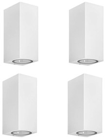 Prios applique da esterno Tetje, bianco, angolare, 16 cm, set di 4