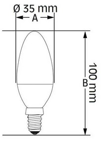 Lampadina LED E14 Filamento 5,5W, 740lm Colore  Bianco Caldo 2.700K