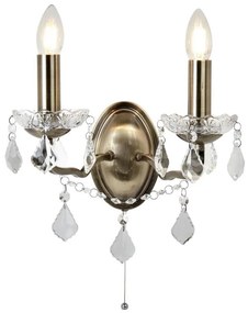 Searchlight 8732-2AB - Applique di cristallo PARIS 2xE14/40W/230V