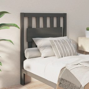 Testiera Letto Grigia 80,5x4x100 Cm İn Legno Massello Di Pino /