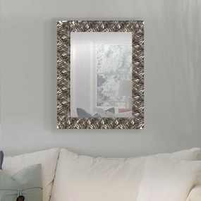 Specchio Capua rettangolare in legno argento 139 x 99 cm