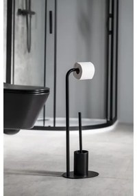 Aqualine - Porta carta igienica e porta scopino SAMBA nero