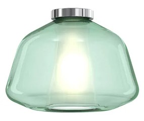 Plafoniera Contemporanea Double Skin Alpha Metallo Verde Vetro Cromo 1 Luce E27