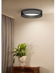 Duolla - Plafoniera LED ROLLER RATTAN LED/24W/230V diametro 45 cm nero