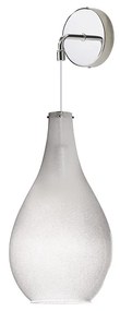 Applique Contemporanea Drop Metallo Cromo Vetro Grigio 1 Luce E14