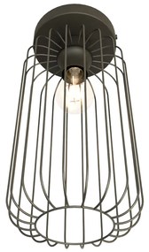 Plafonriera Minimal Industrial Vulcano 1 Luce Nera