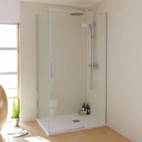 Piatto doccia SANYCCES in resina STRATO bianco L 80 x L 110 cm