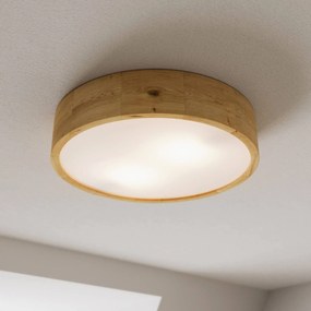 Envostar plafoniera Kerio, Ø 37 cm, legno di quercia naturale