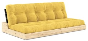 Divano letto in velluto a coste giallo 196 cm Base - Karup Design