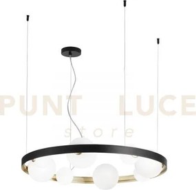 Lampadario a sospensione sonetto nera e oro 8 luci attacco g9 76x12...