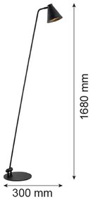Argon 8003 - Lampada da terra AVALONE 1xE27/15W/230V nero