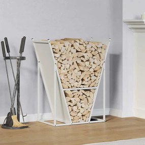 Rastrelliera Per Legna Da Ardere Bianca 69,5x35x81 Cm /