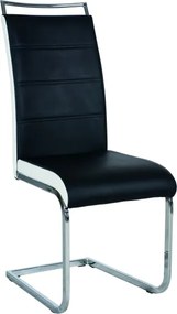 Sedia H-441 in ecopelle bicolore nero e bianco – 41x42x102 cm