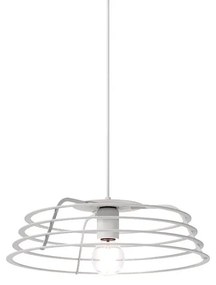 Lampadario Design Ra bianco paralume bianco E27 Ø40cm