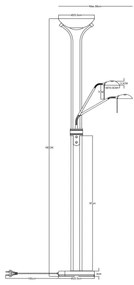 Globo 59020B - Lampada da terra dimmerabile LEONAS LED/20W/230V + LED/5,5W 3000K