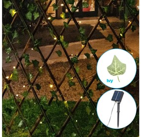 Aigostar - Catena LED solare 148xLED/2x1,2m IP65 bianco caldo ivy