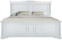 Letto matrimoniale shabby sagomato in legno massello bianco l.176 p.210 h.125 - Mobili 2G