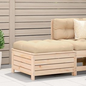Poggiapiedi Da Giardino 62x63,5x32 Cm İn Legno Massello Di Pino /