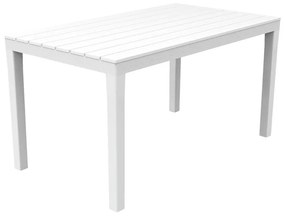 Tavolo da pranzo per giardino Sumatra struttura e superficie in Resina  bianco per 6 persone 138x80cm