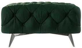 Poggiapiedi verde scuro con rivestimento in velluto Chelsea – Ropez