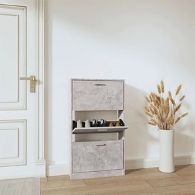 Scarpiera Grigio Cemento 59x17x108 Cm İn Legno Multistrato /
