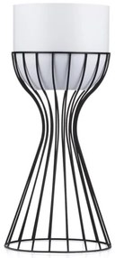 Vaso da fiori in metallo LOFT 46x20 cm nero/bianco