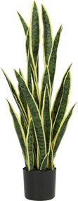 Sanseveria Artificiale in Vaso Ø20x90 cm da Esterno e Interno con 21 Foglie Modellabili...