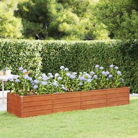Letto Rialzato Da Giardino Ruggine 320x80x45 Cm Acciaio Corten /