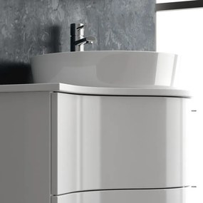 Composizione bagno sospesa 100cm: mobile, specchio contenitore e 2 colonne FORM-100 - KAMALU