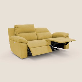 Romeo Divano relax con recliner elettrico in morbido tessuto impermeabile T02 giallo