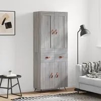 Credenza Grigio Sonoma 69,5x34x180 cm in Legno Multistrato 3199855