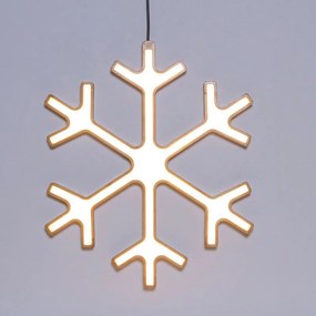 Fiocco di neve decorativo bianco caldo H 44 cm