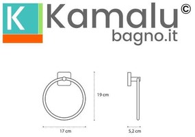 Kamalu - portasciugamani anello in acciaio inox finitura bianca opaca| clode-b