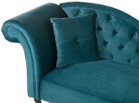 Chaise longue velluto foglia di tè sinistra LATTES Beliani