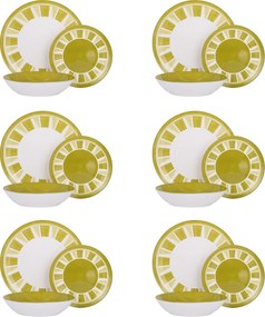 Servizio 18 piatti porcellana Otis verde