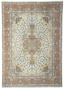 Tabriz Tappeto 410x290 Beige (Iran) Annodato A Mano