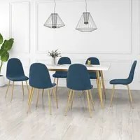 Sedie da Pranzo 6 pz Blu in Vellutocod mxl 72914