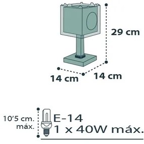 Dalber D-74551 - Lampada da tavolo per bambini PIRATES 1xE14/40W/230V