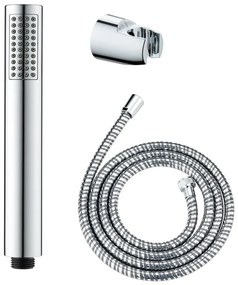 Soffione doccia con tubo flessibile in argento lucido Basic Line - Wenko