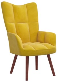 Sedia Relax Giallo Senape İn Velluto /